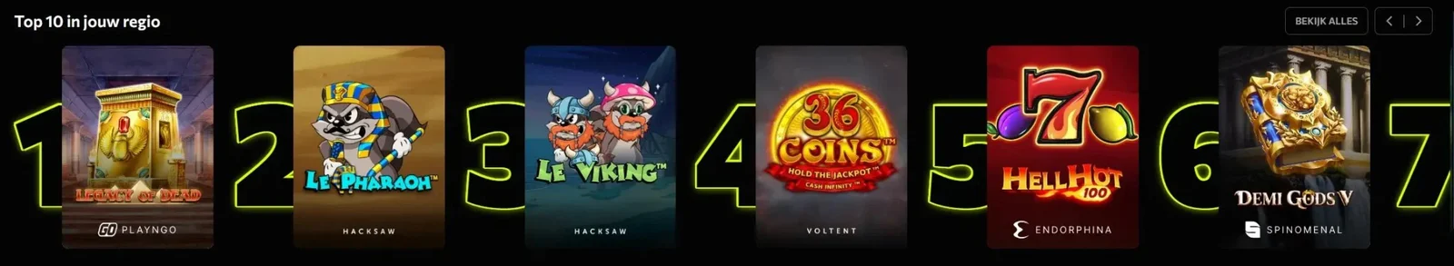 Instasino: breed aanbod games